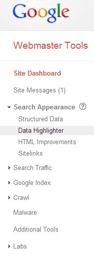 Google Webmaster Data Highlighter
