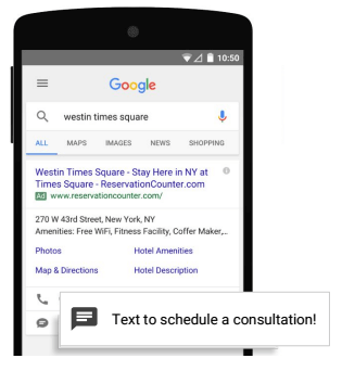 adwords message extensions example